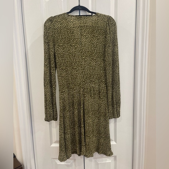 Mango - Long Sleeve Office Wear SHORT PRINTED DRESS WITH KNOT DETAIL in Size XL - Picture 6 of 8